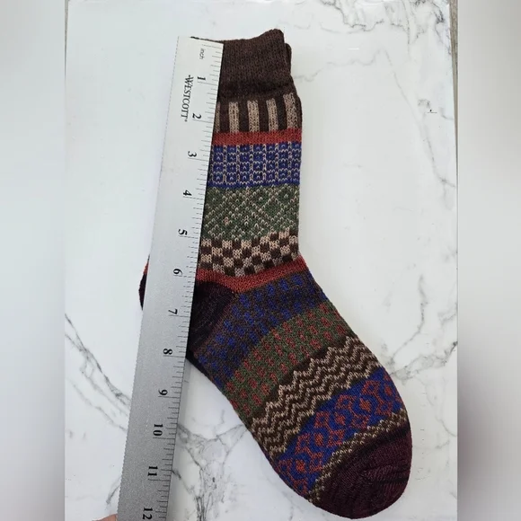 Bohemian | Granola brown blue maximalist print Gorpcore tube socks - Picture 5 of 7